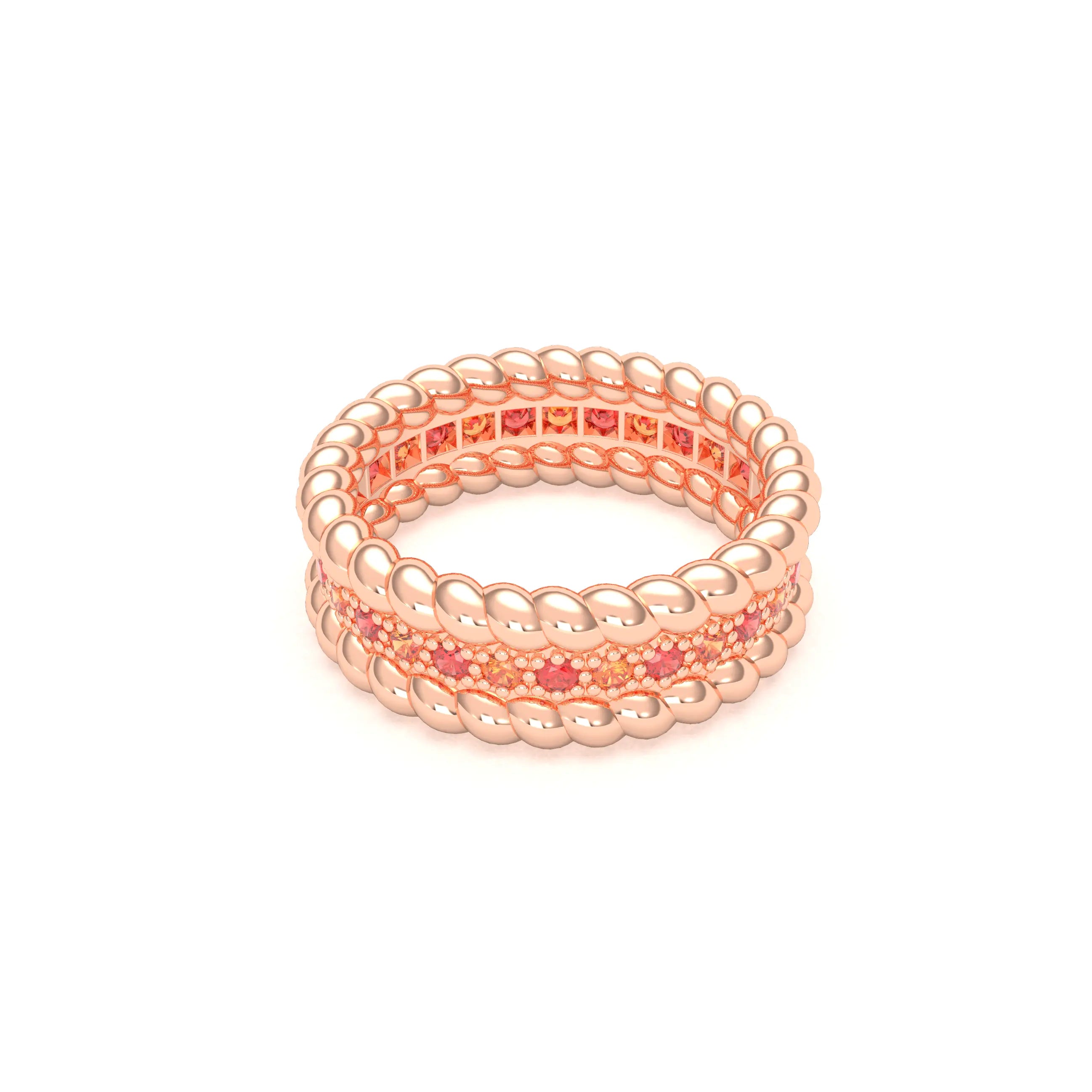 Bague Olympe en Or Rose 18 Carats et Pierres Précieuses