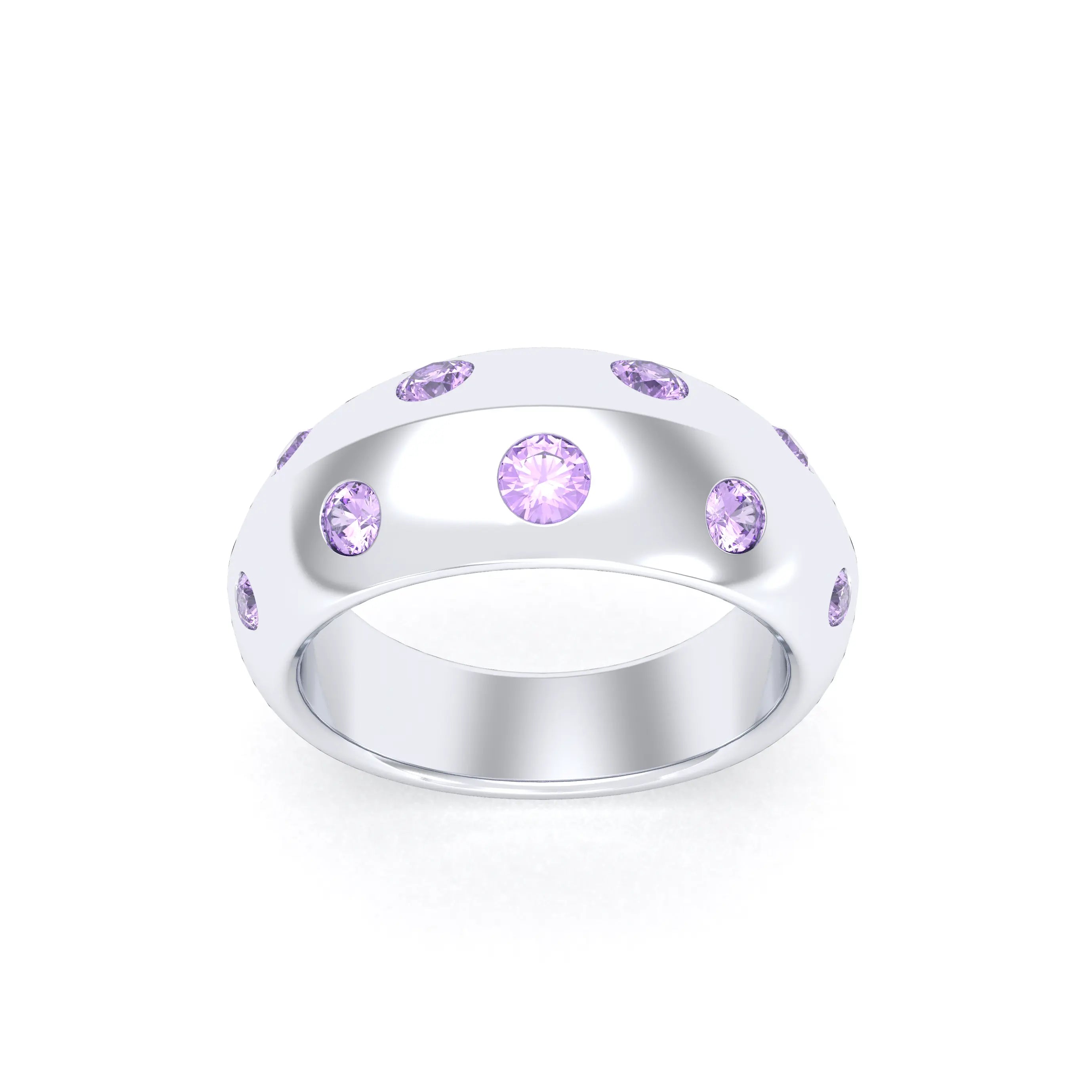 Bague Sabrina Biseautée Argent 950 – Pierres Fines au Choix