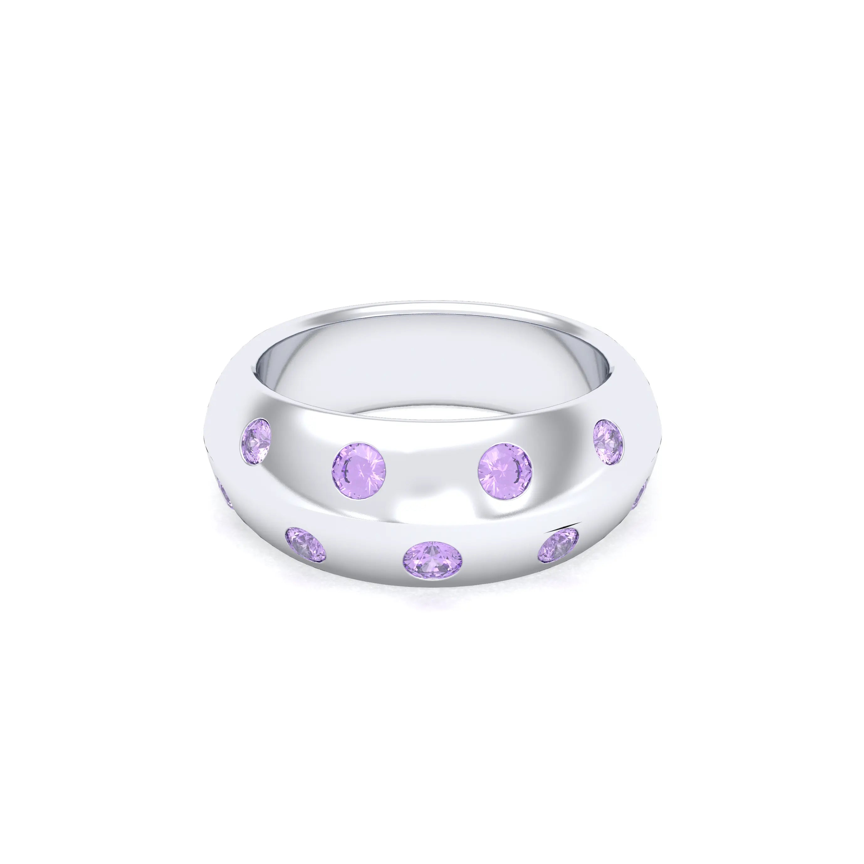 Bague Sabrina Biseautée Argent 950 – Pierres Fines au Choix