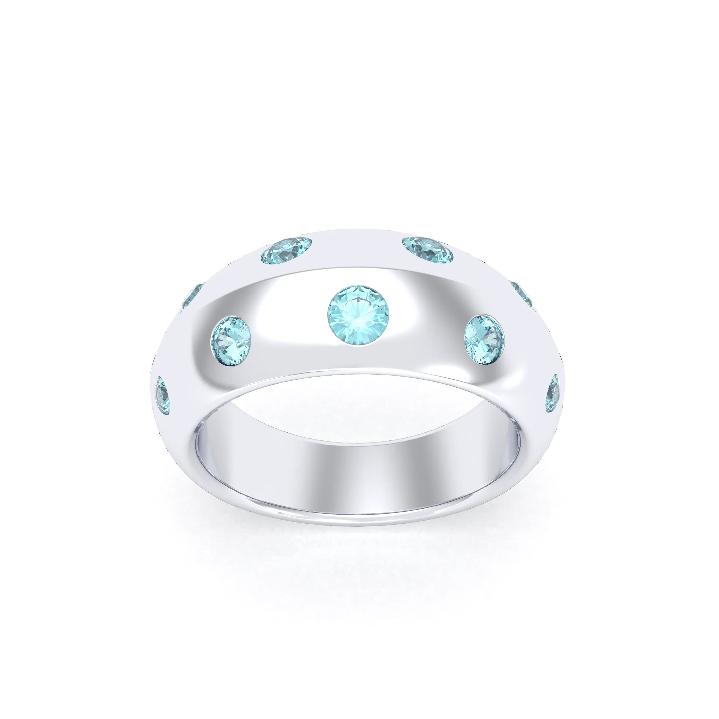 Bague Sabrina Biseautée Argent 950 – Pierres Fines au Choix