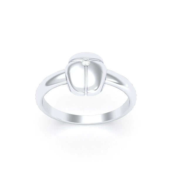 Bague Scarabée or blanc 18 carats sertie d'une pierre précieuse au choix, autre vue