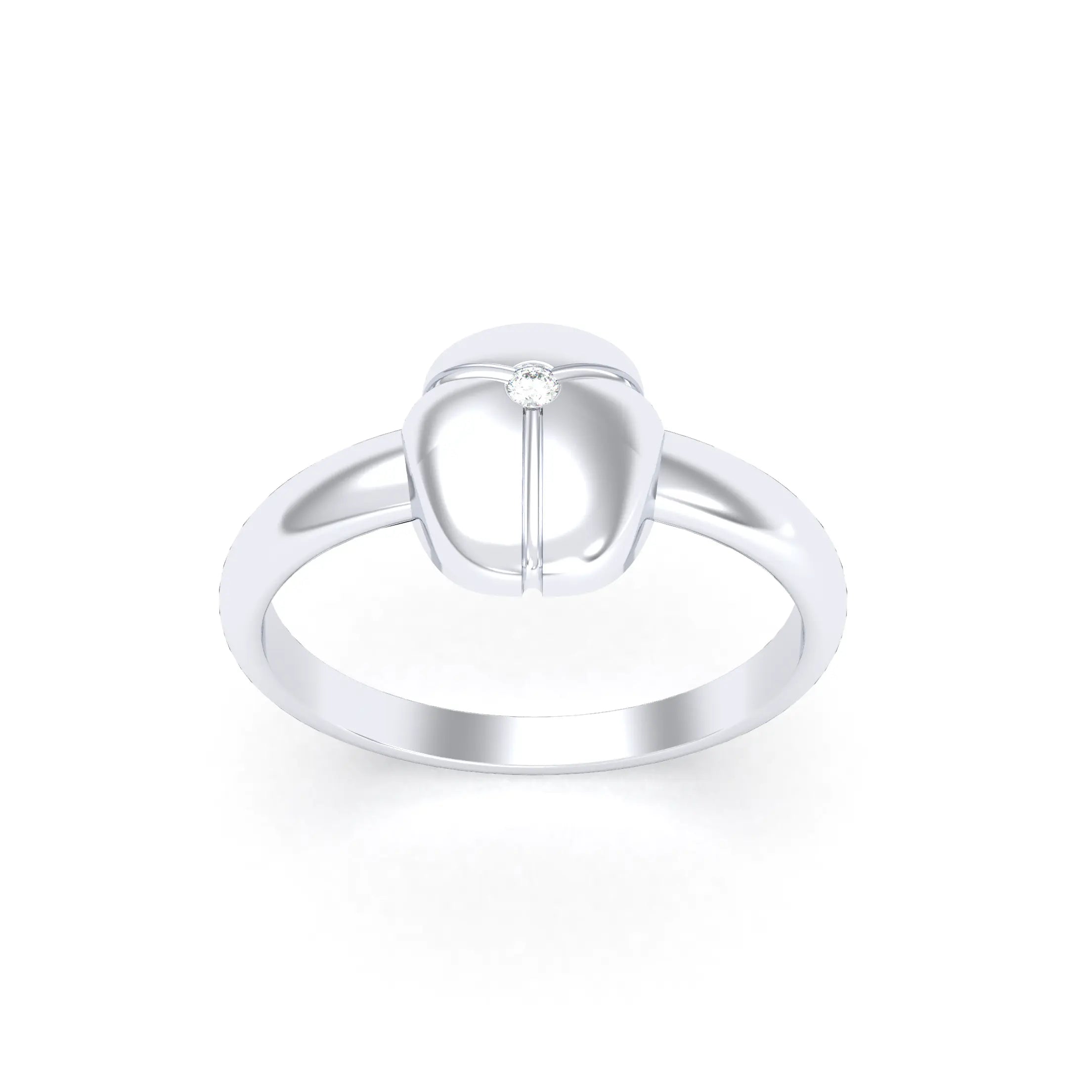 Bague Scarabée or blanc 18 carats sertie d'une pierre précieuse au choix