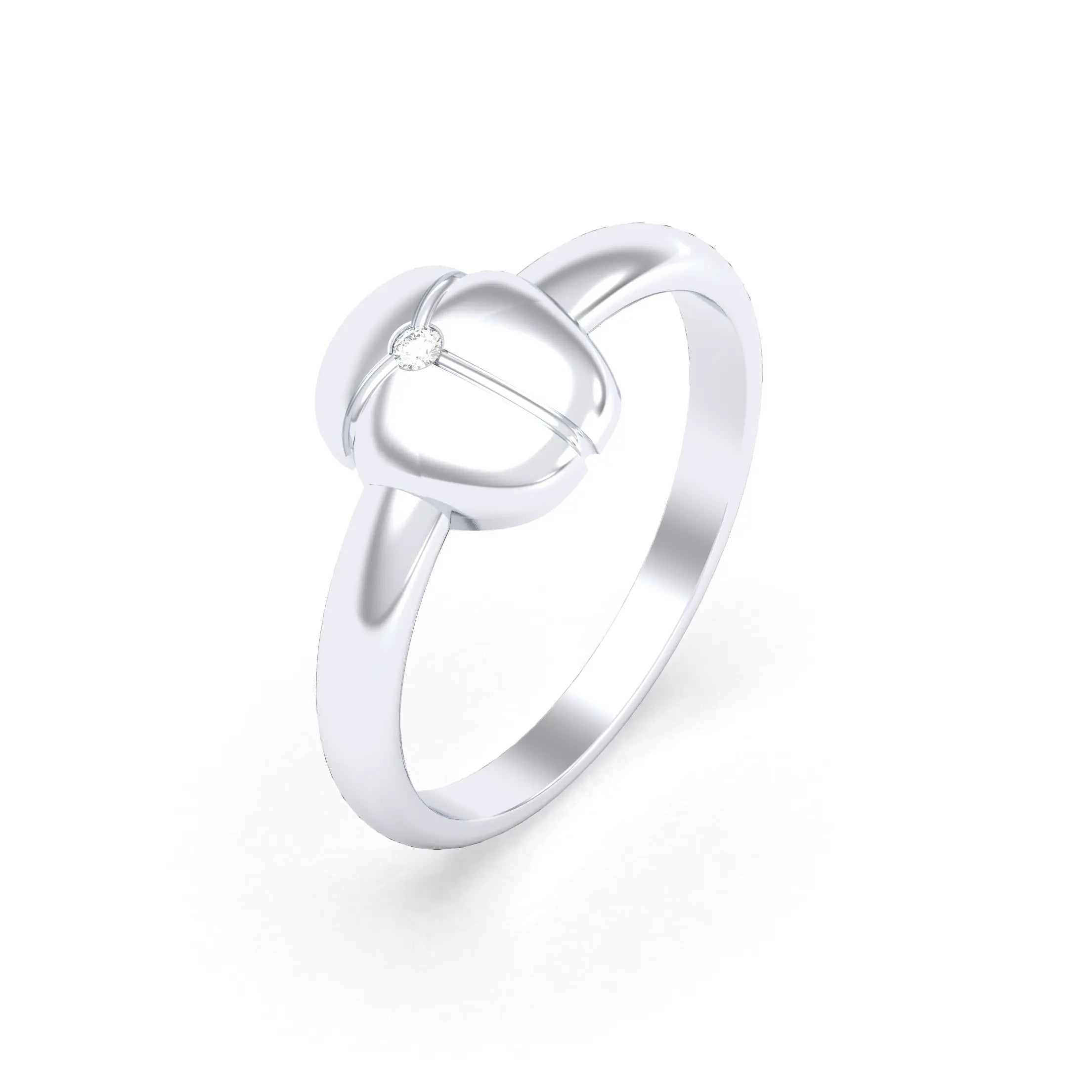 Bague Scarabée or blanc 18 carats sertie d'une pierre précieuse au choix