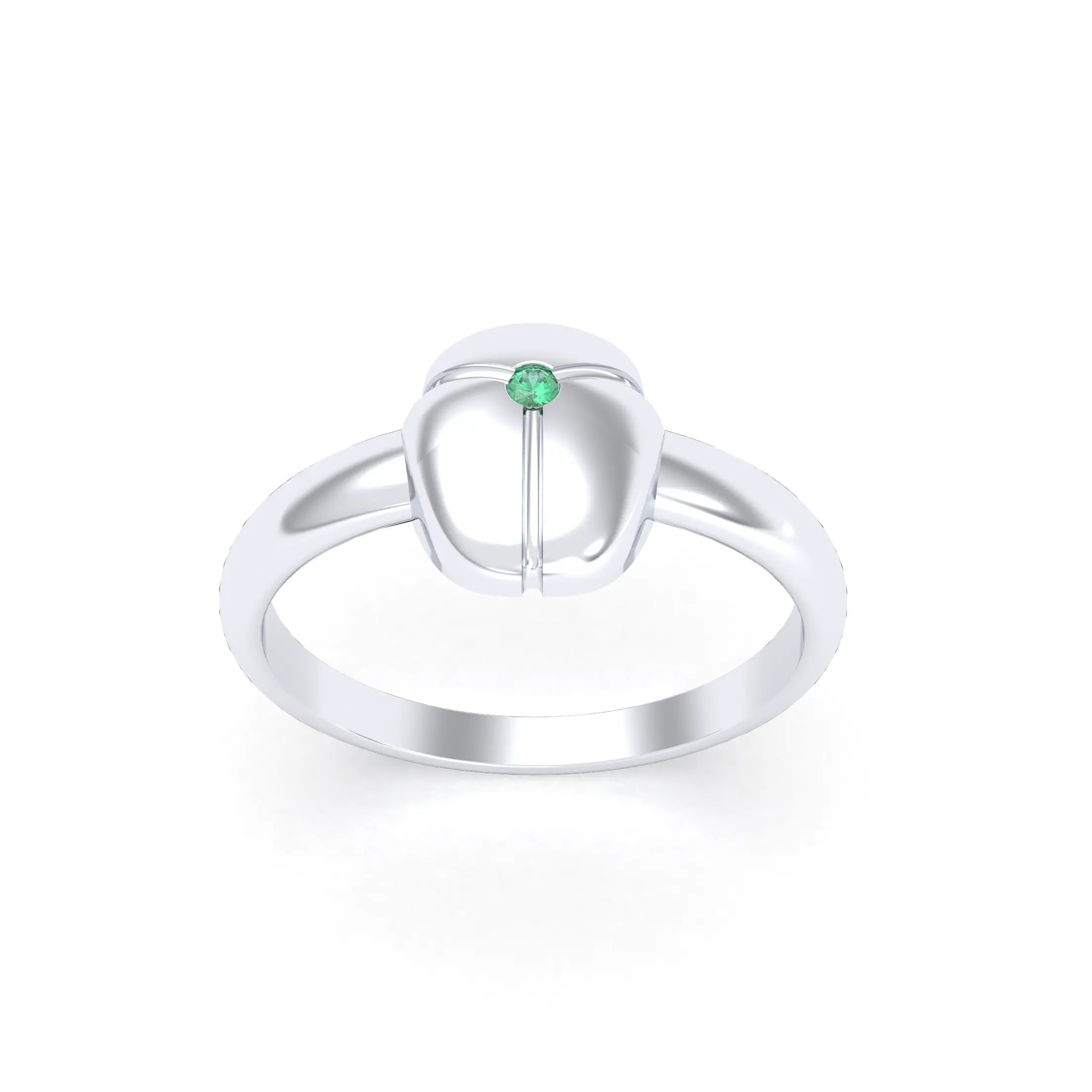 Bague Scarabée or blanc 18 carats sertie d'une pierre précieuse au choix