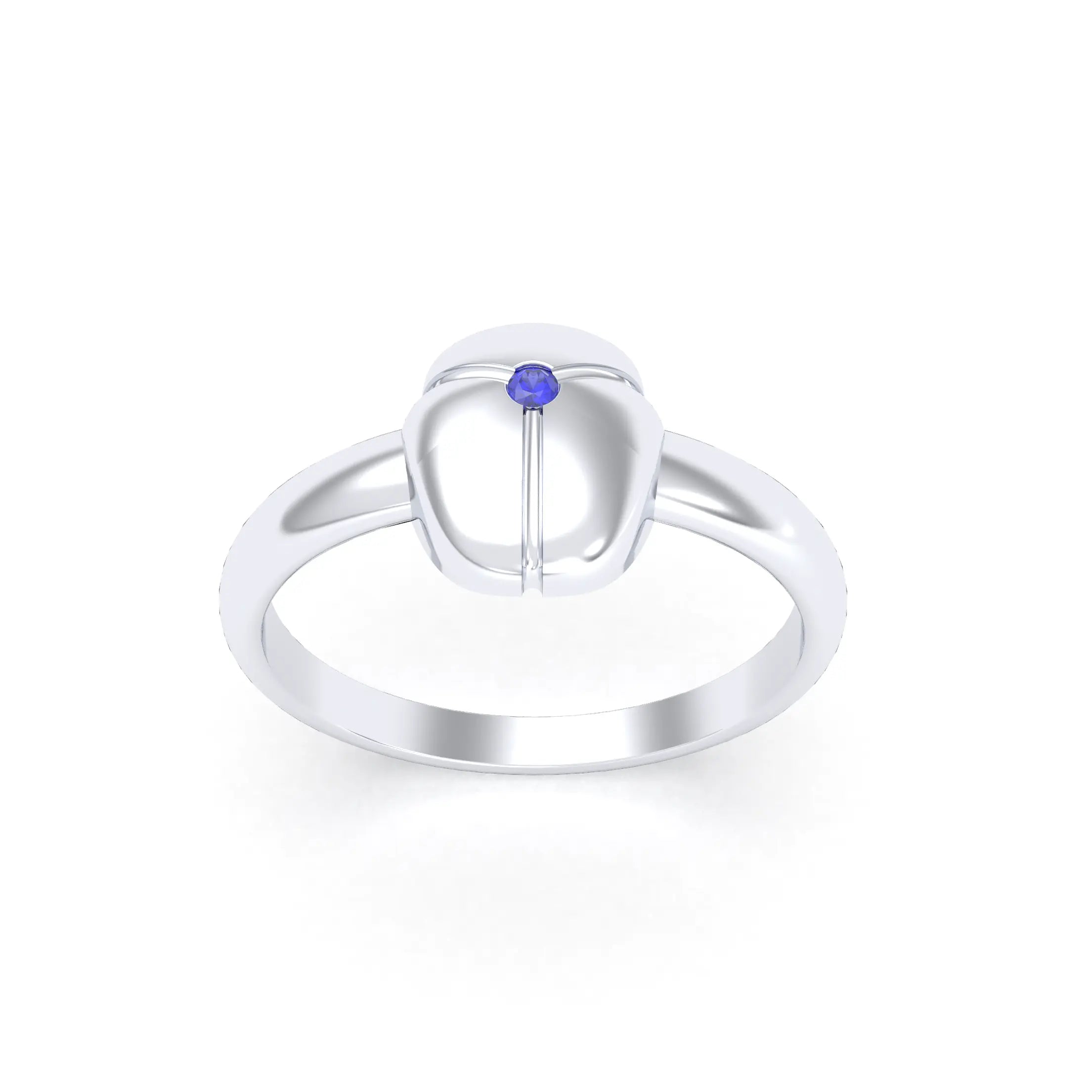 Bague Scarabée or blanc 18 carats sertie d'une pierre précieuse au choix
