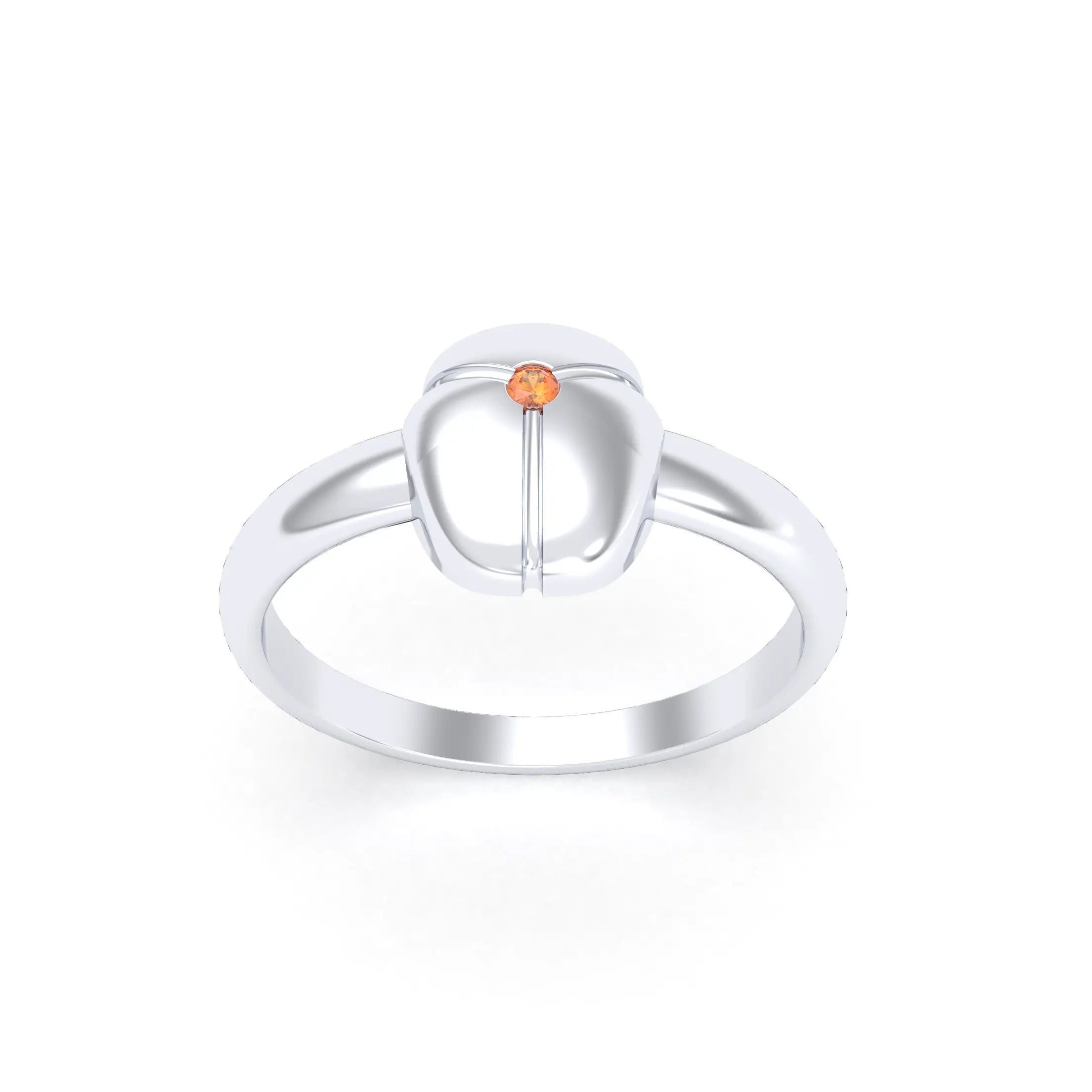 Bague Scarabée or blanc 18 carats sertie d'une pierre précieuse au choix