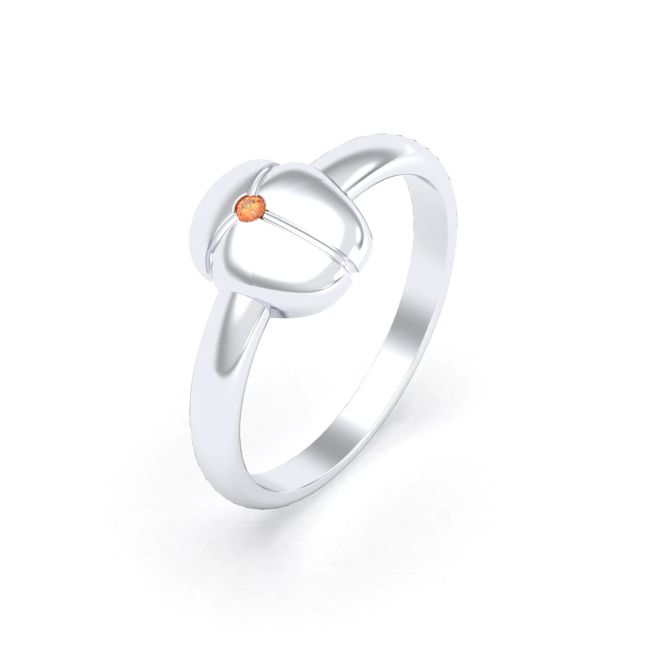 Bague Scarabée or blanc 18 carats sertie d'une pierre précieuse au choix