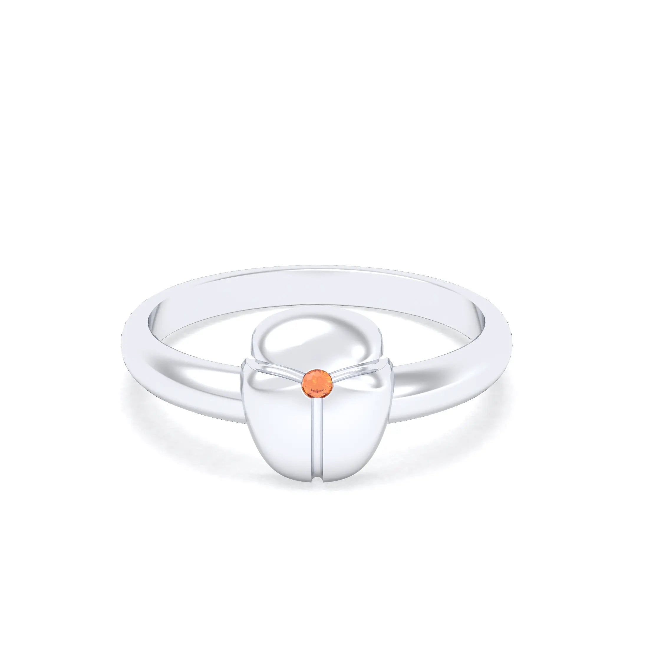 Bague Scarabée or blanc 18 carats sertie d'une pierre précieuse au choix