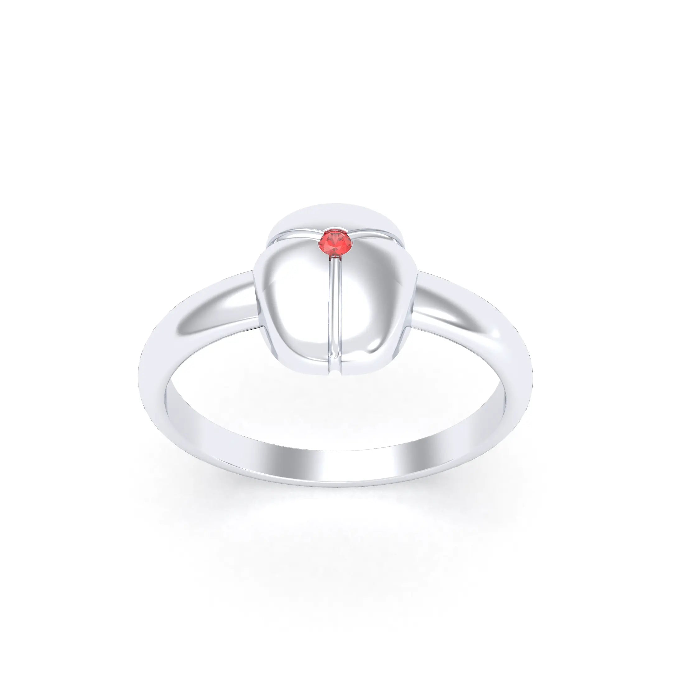 Bague Scarabée or blanc 18 carats sertie d'une pierre précieuse au choix