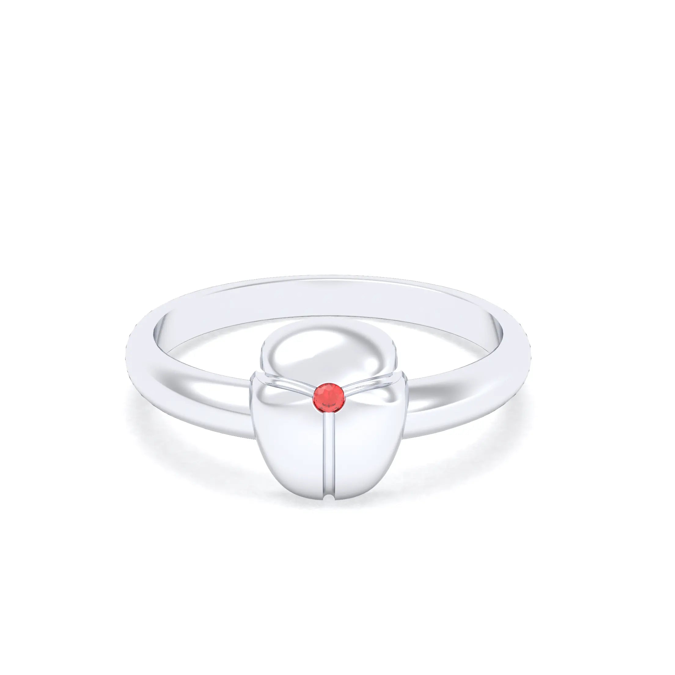 Bague Scarabée or blanc 18 carats sertie d'une pierre précieuse au choix