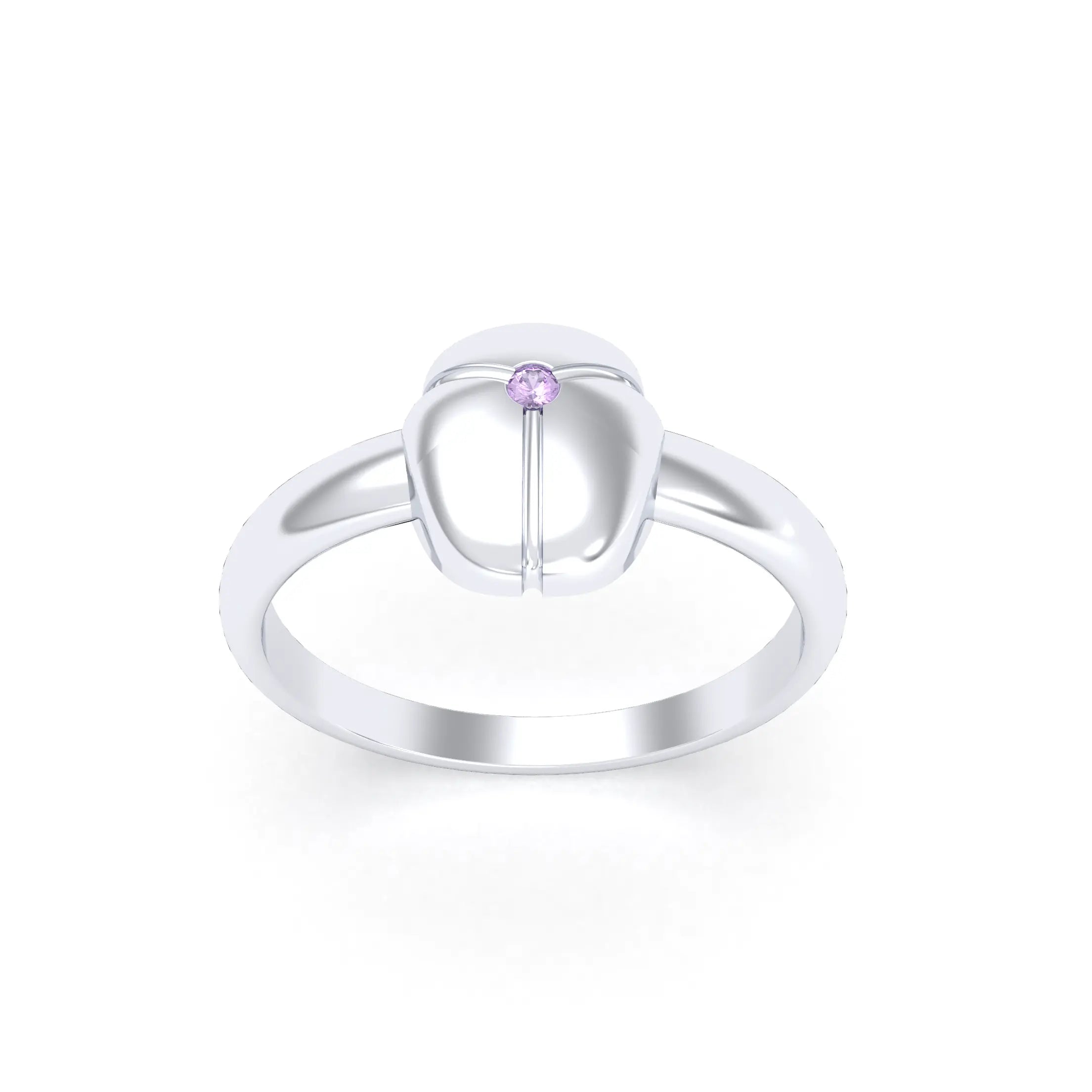 Bague Scarabée or blanc 18 carats sertie d'une pierre précieuse au choix