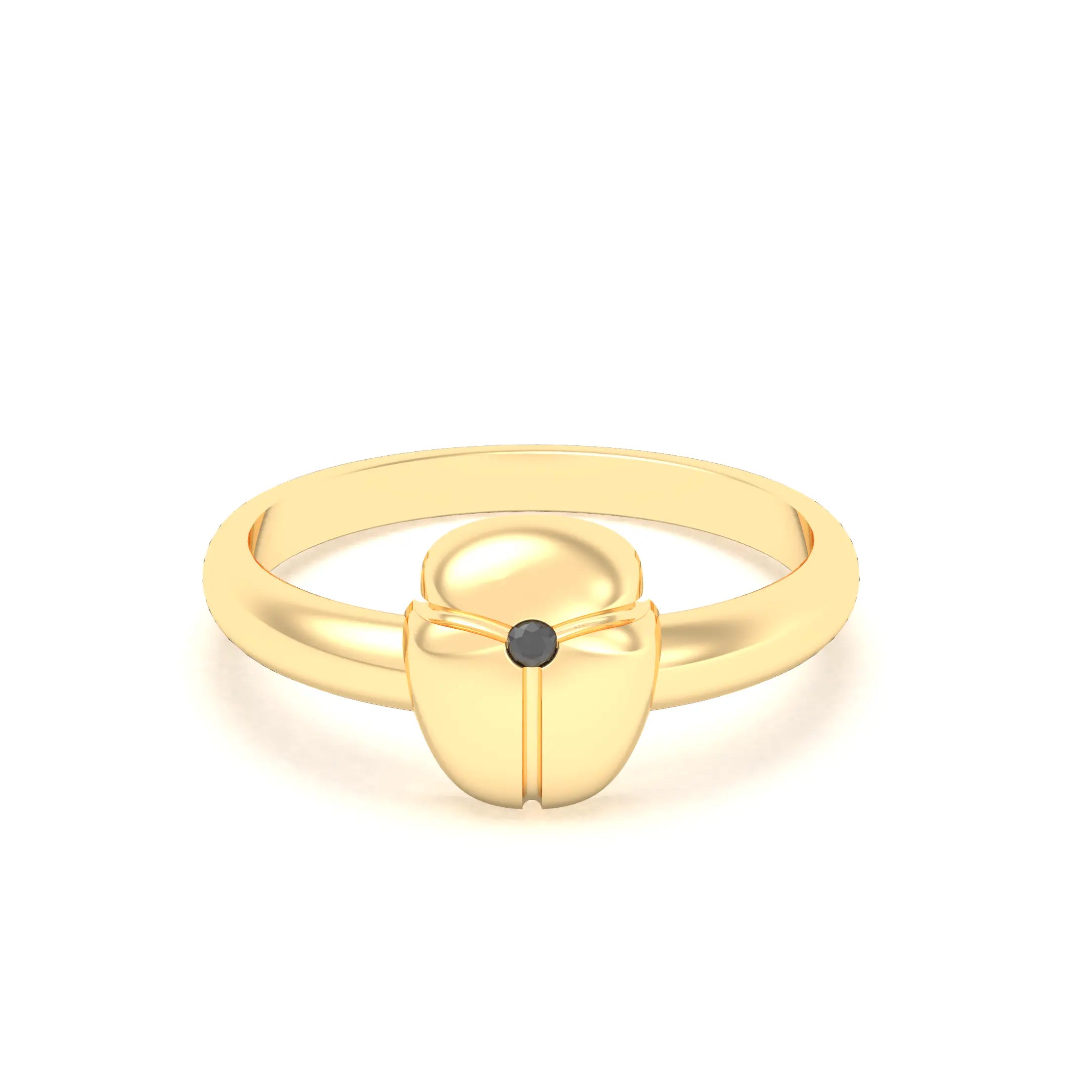 Bague Scarabée or jaune 18 carats sertie d'une pierre précieuse au choix