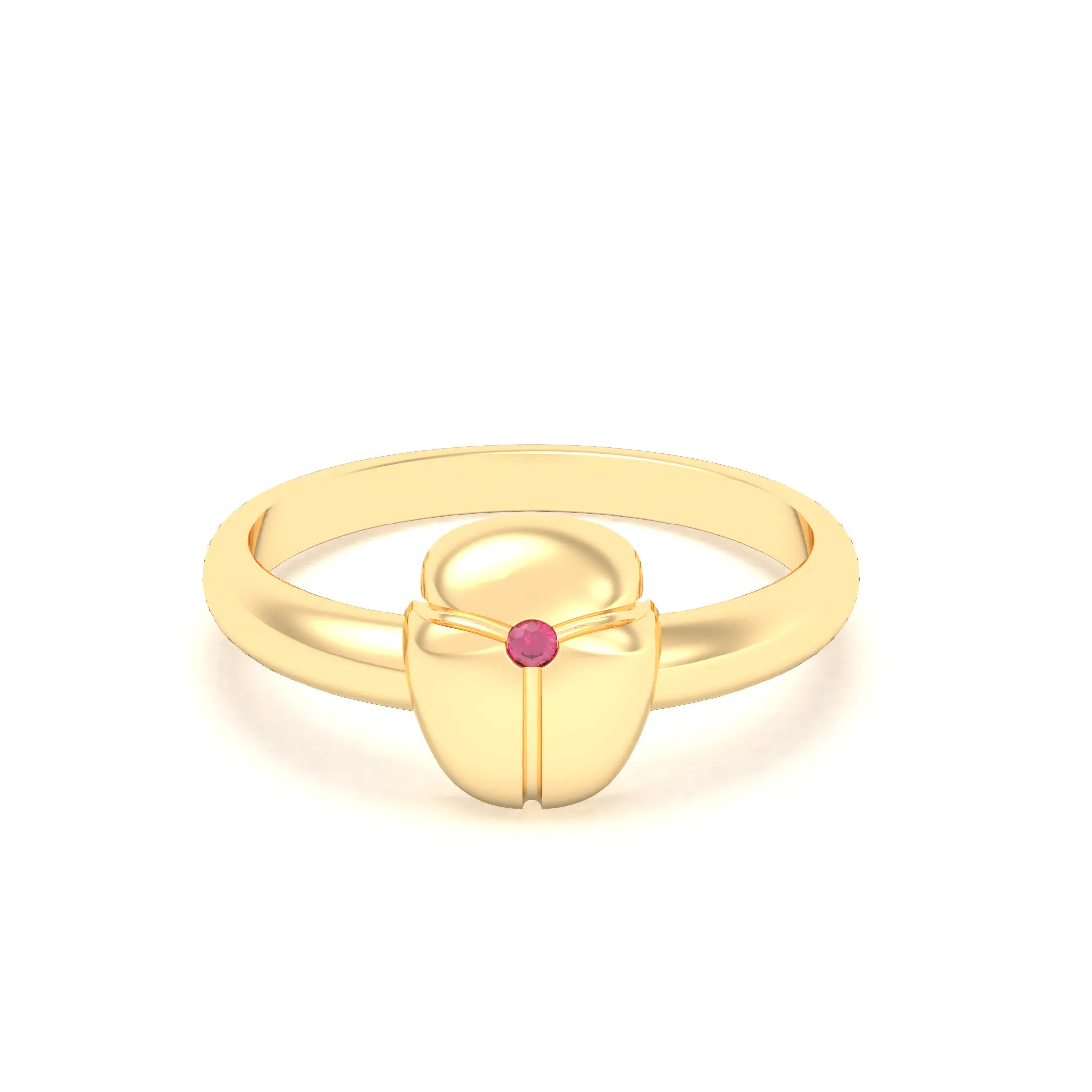 Bague Scarabée or jaune 18 carats sertie d'une pierre précieuse au choix