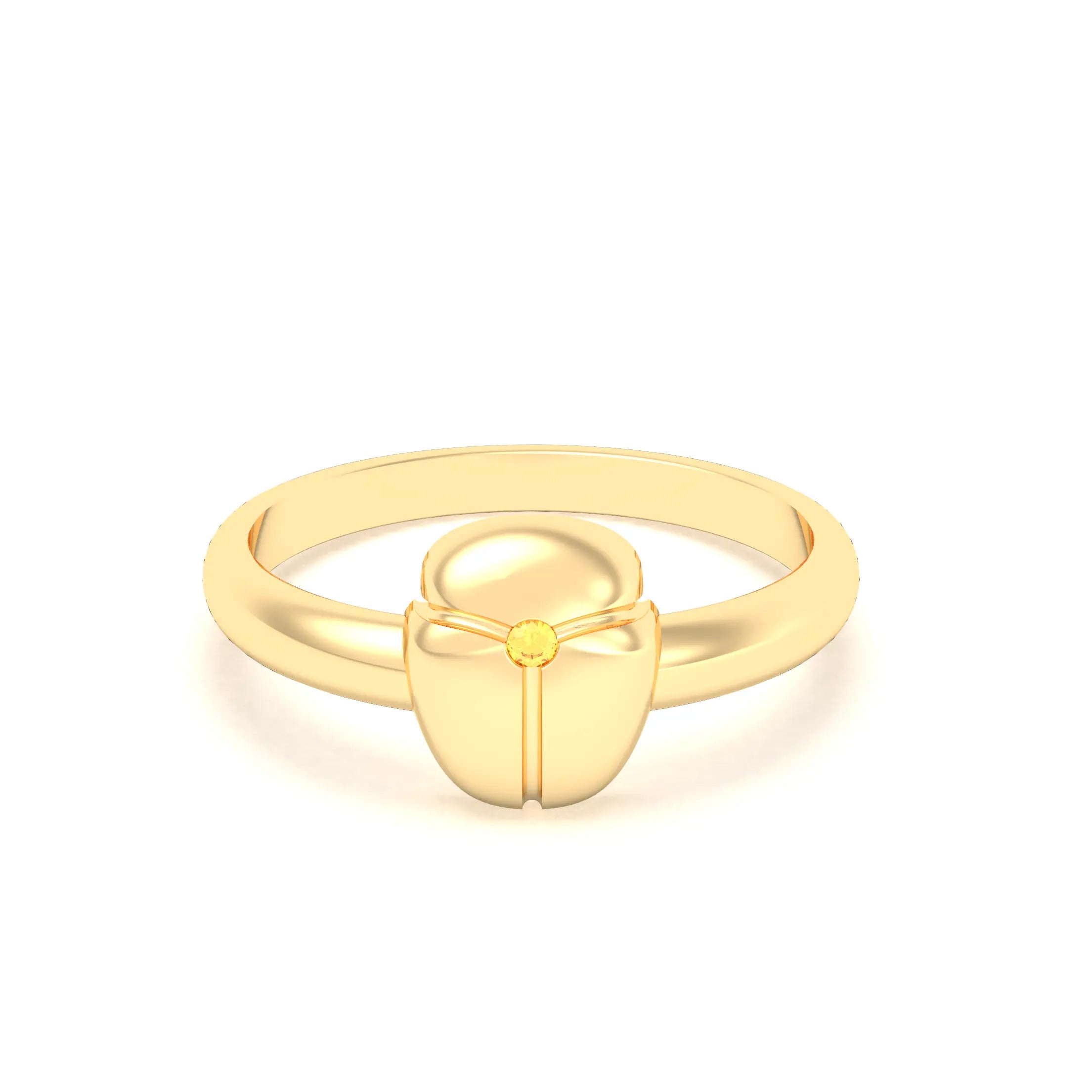 Bague Scarabée or jaune 18 carats sertie d'une pierre précieuse au choix