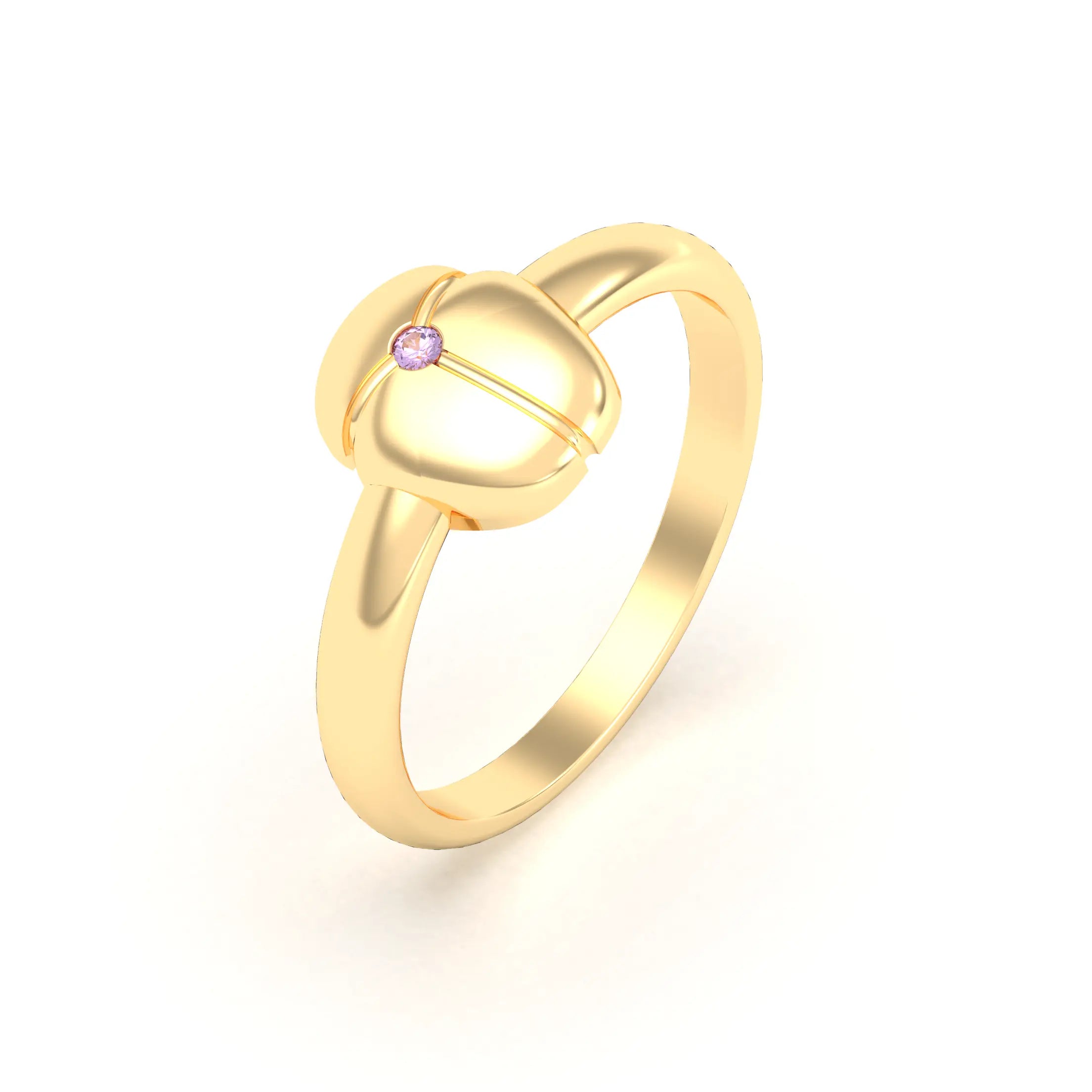 Bague Scarabée or jaune 18 carats sertie d'une pierre précieuse au choix
