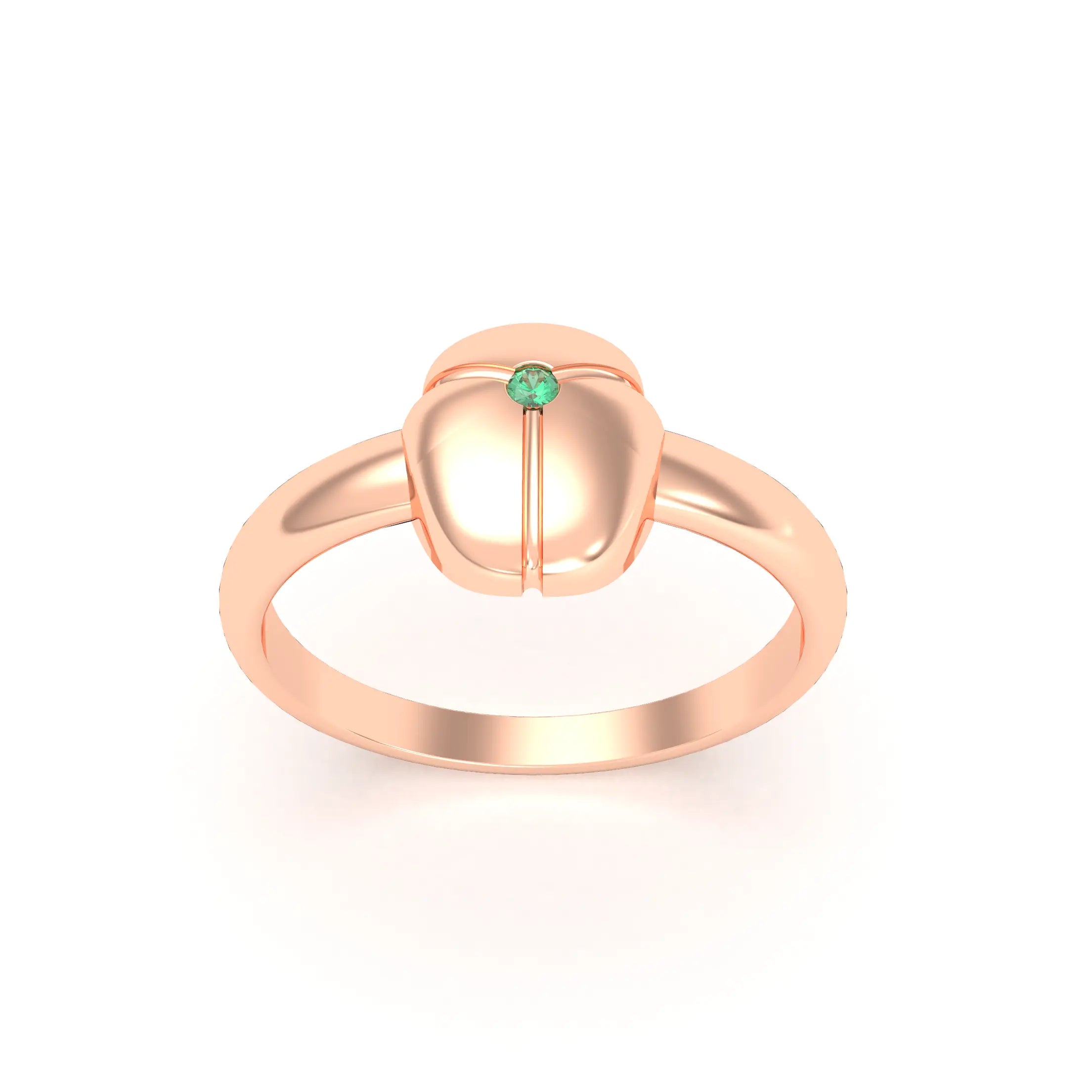 Bague Scarabée or rose 18 carats sertie d'une pierre précieuse au choix