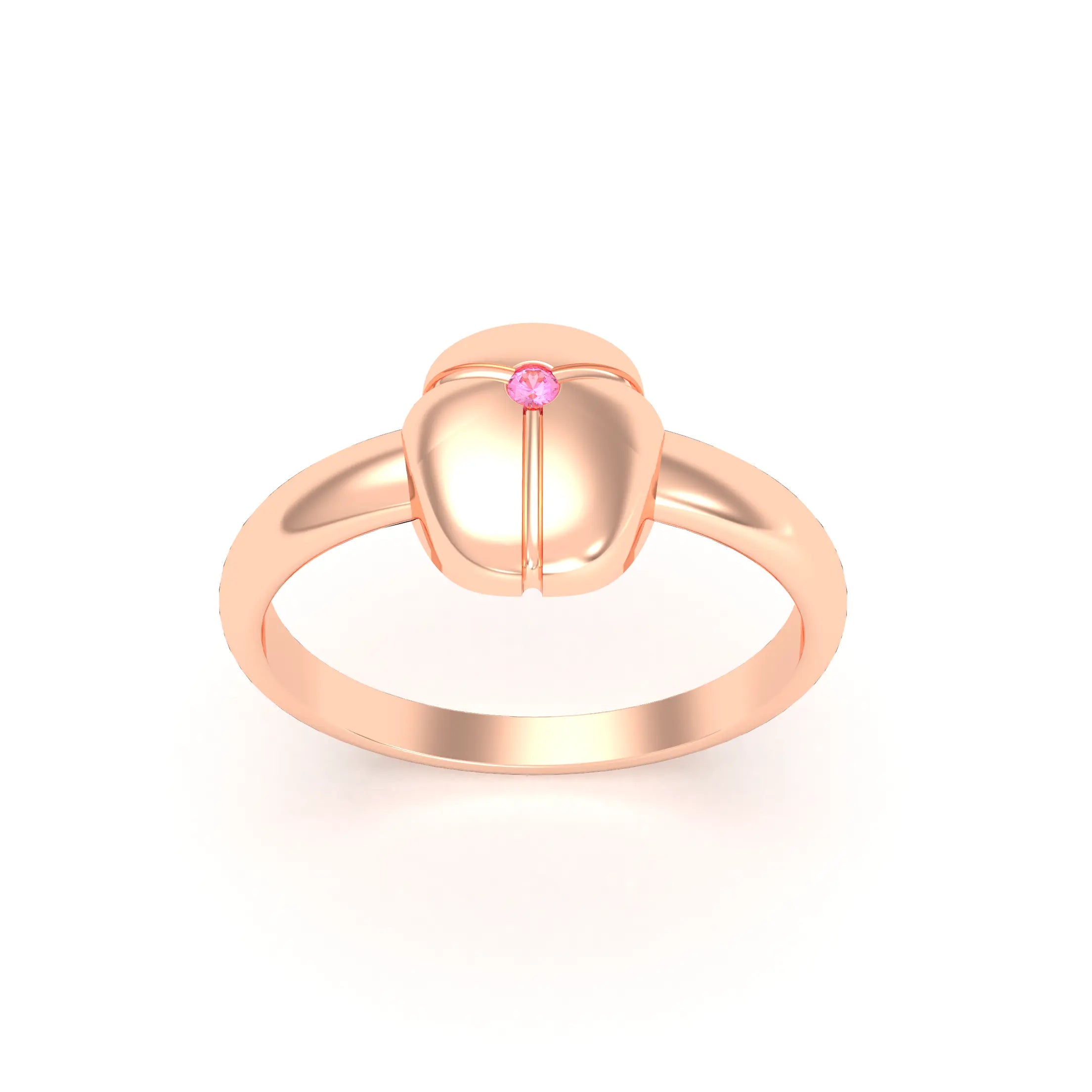 Bague Scarabée or rose 18 carats sertie d'une pierre précieuse au choix