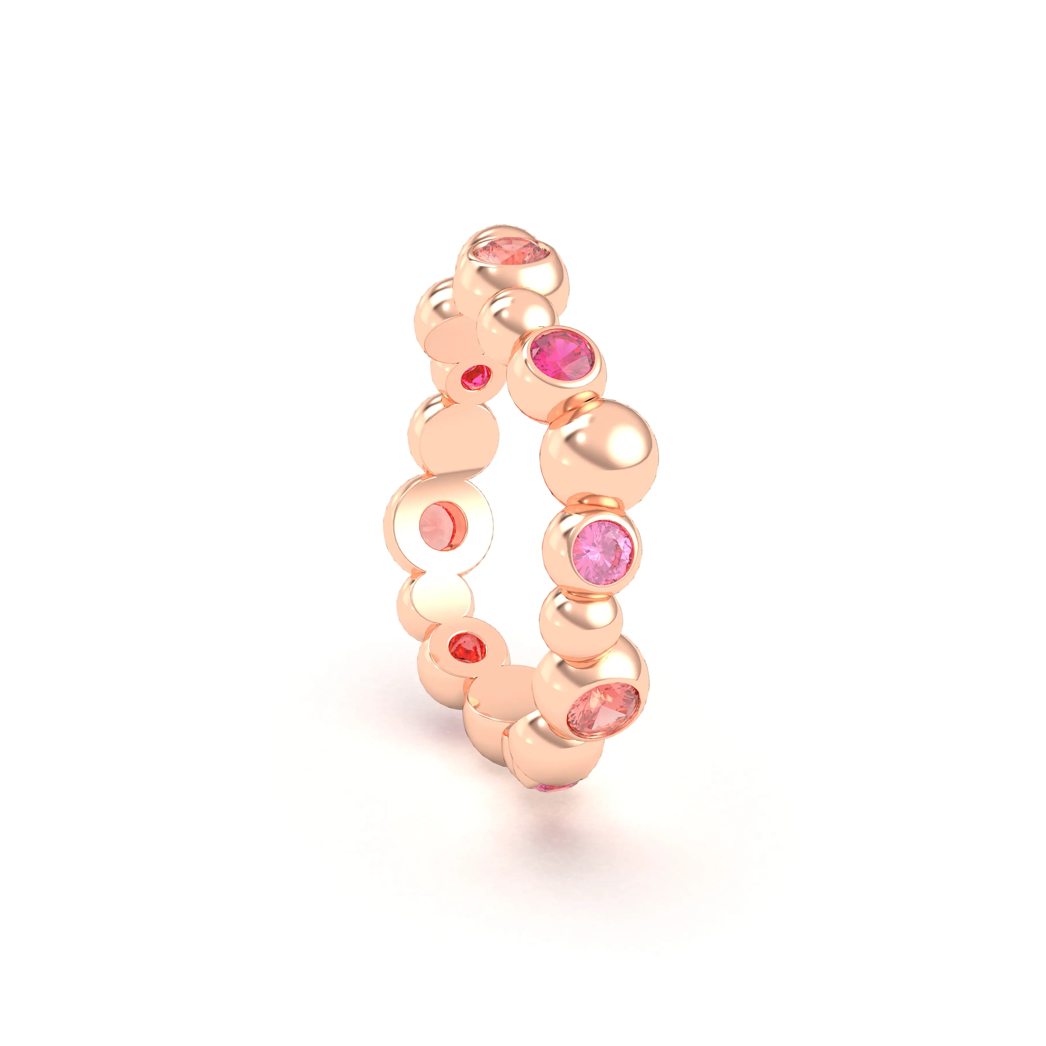 Bague Volga or rose 18 carats | Pierres précieuses et fines personnalisables