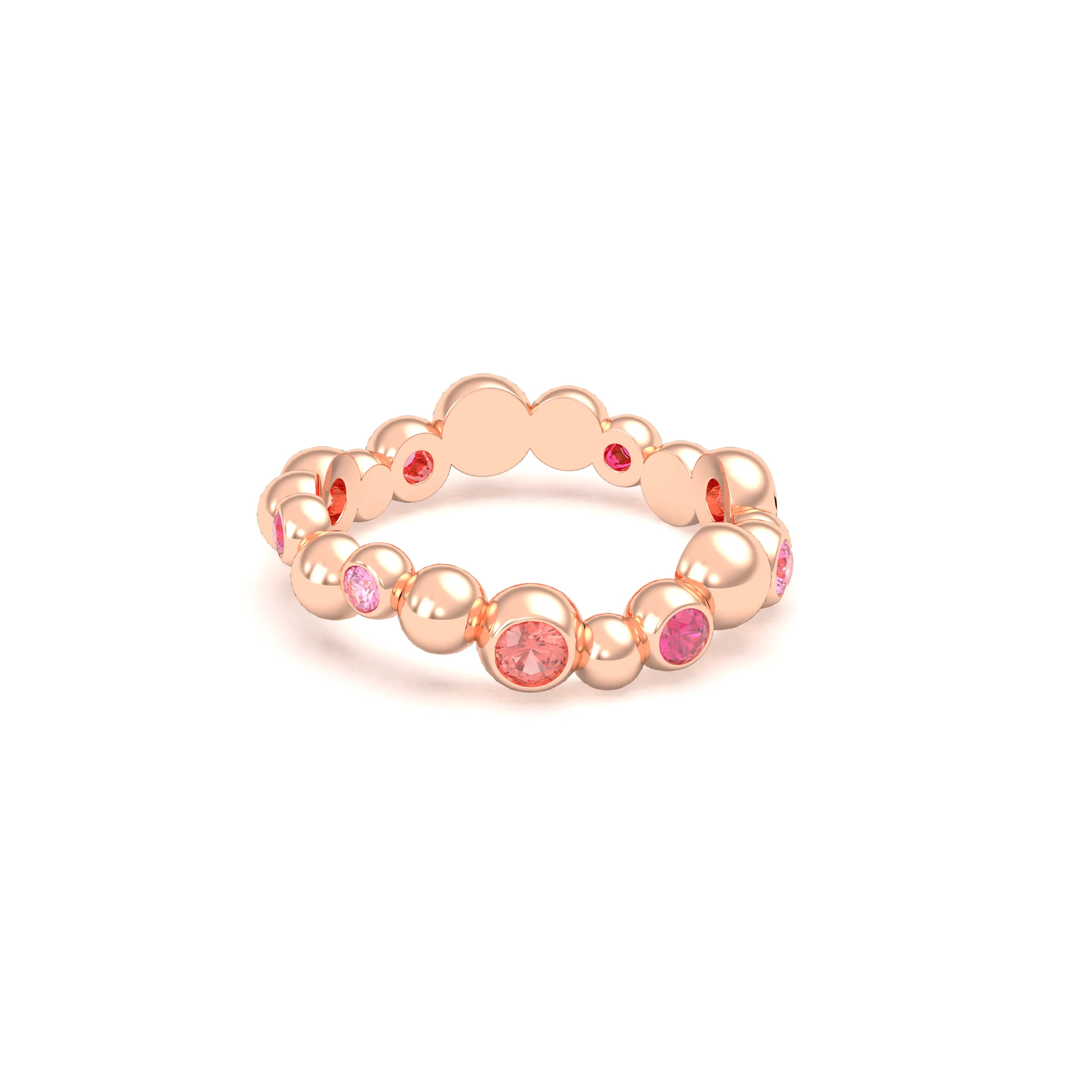 Bague Volga or rose 18 carats | Pierres précieuses et fines personnalisables
