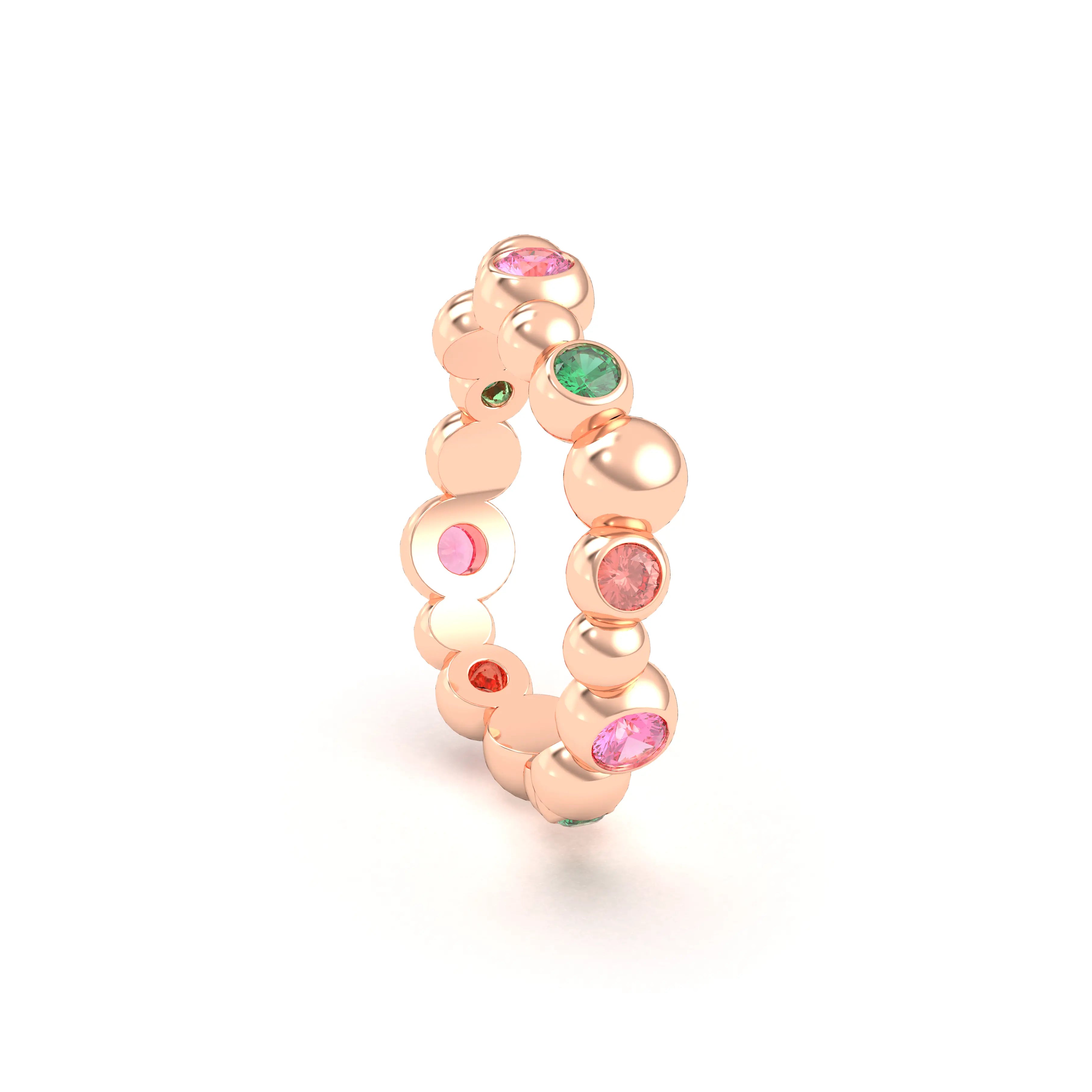 Bague Volga or rose 18 carats | Pierres précieuses et fines personnalisables