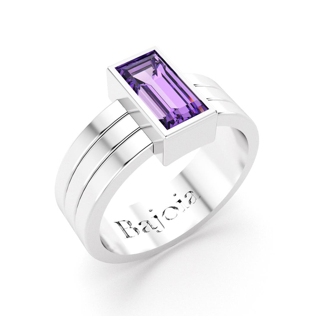 Bague Art Déco en argent 950 et Améthyste