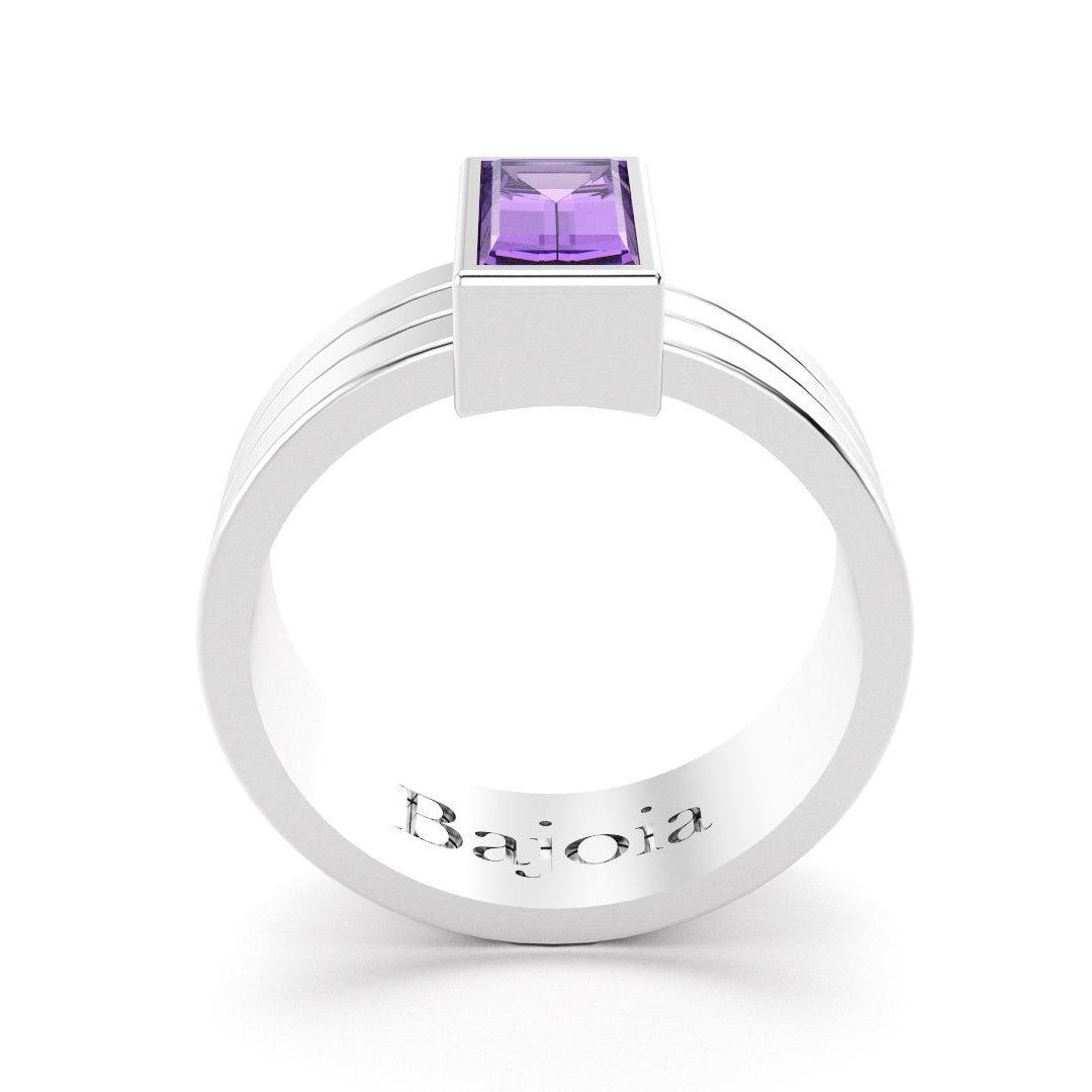 Bague Art Déco en argent 950 et Améthyste