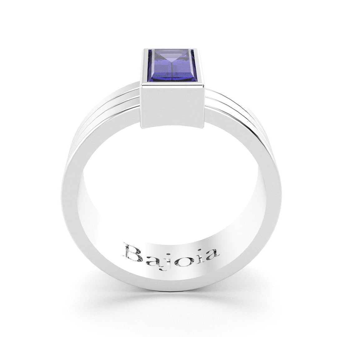 Bague Art Déco en argent 950 et Iolite
