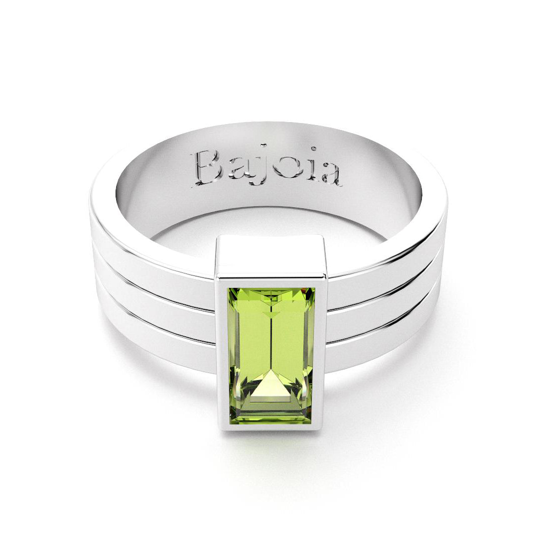 Bague Art Déco en argent 950 et Péridot