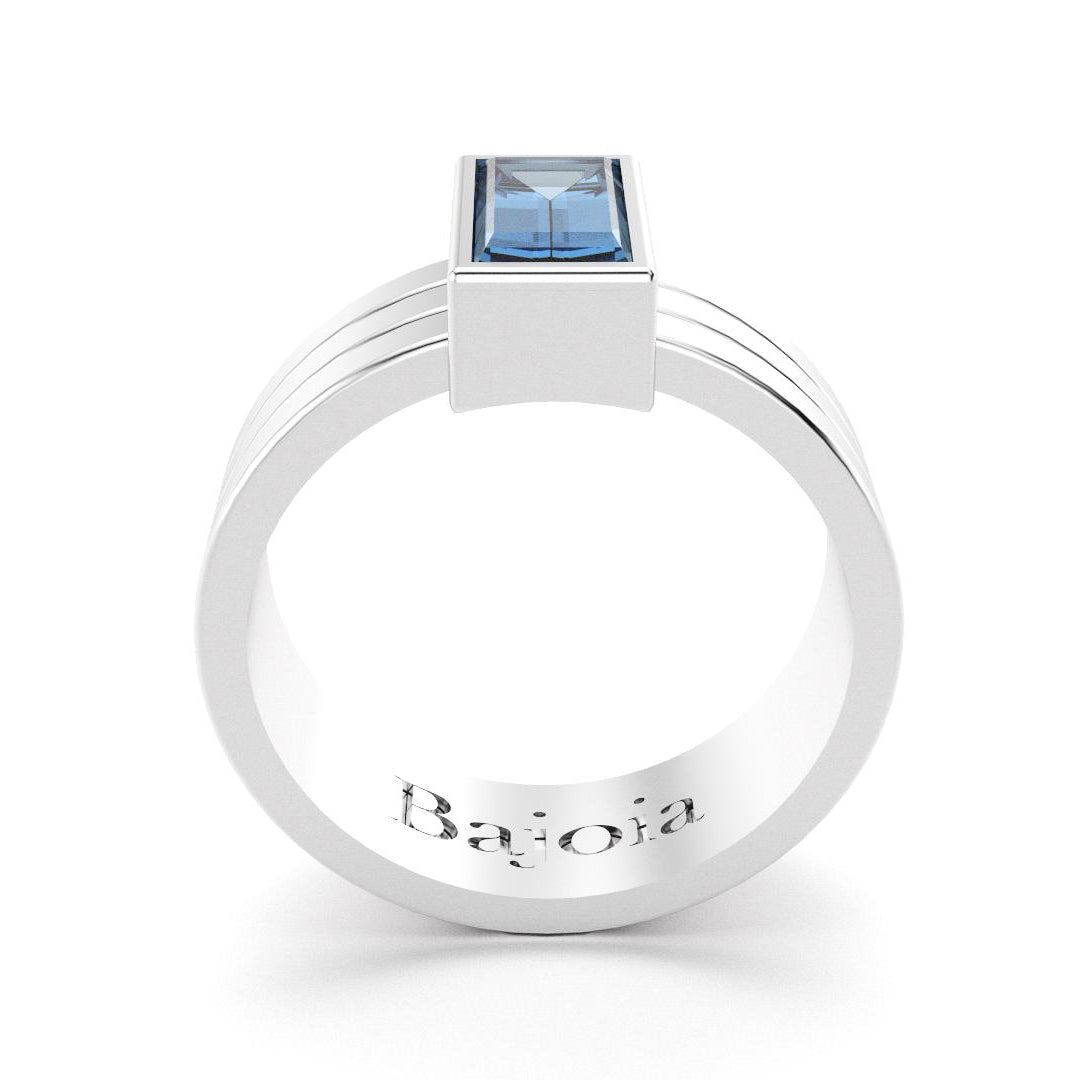 Bague Art Déco en argent 950 et Topaze