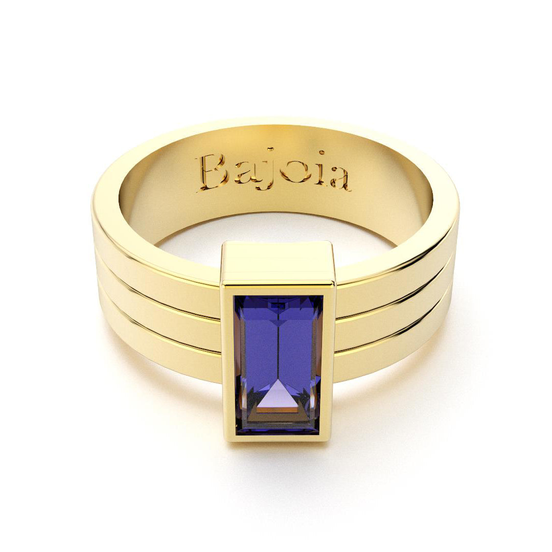 Bague Art Déco en or jaune 18 carats et Iolite