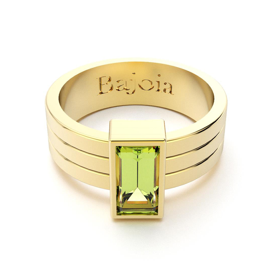 Bague Art Déco en or jaune 18 carats et Péridot