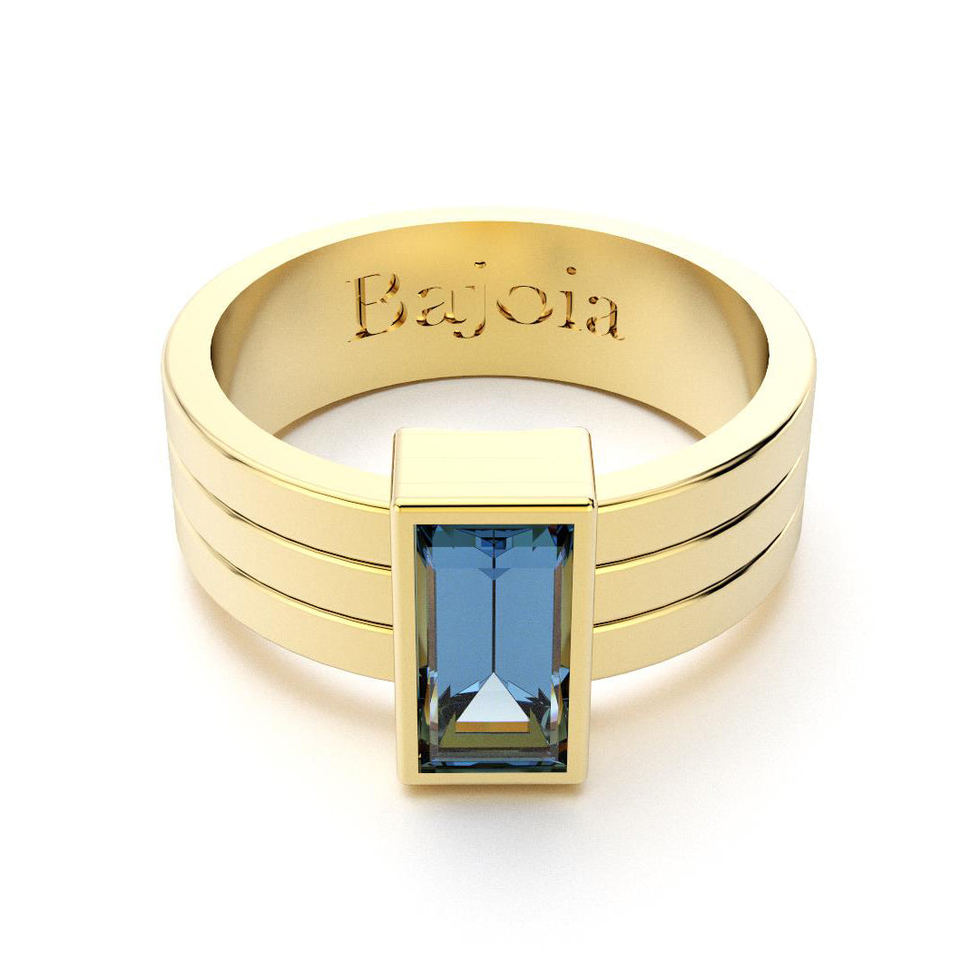 Bague Art Déco en or jaune 18 carats et Topaze