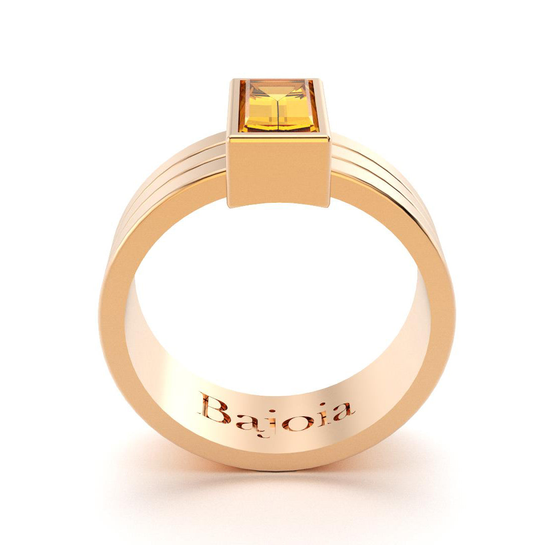 Bague Art Déco en or rose 18 carats et Citrine