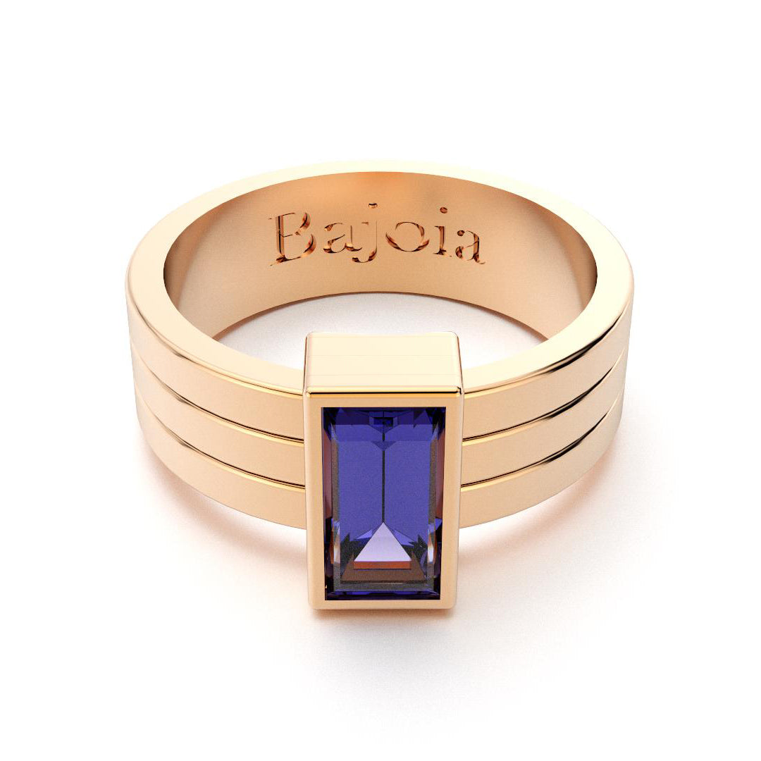 Bague Art Déco en or rose 18 carats et Iolite