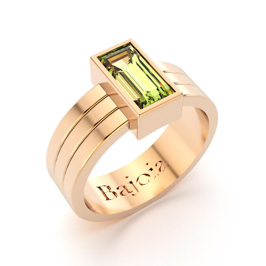 Bague Art Déco en or rose 18 carats et Péridot