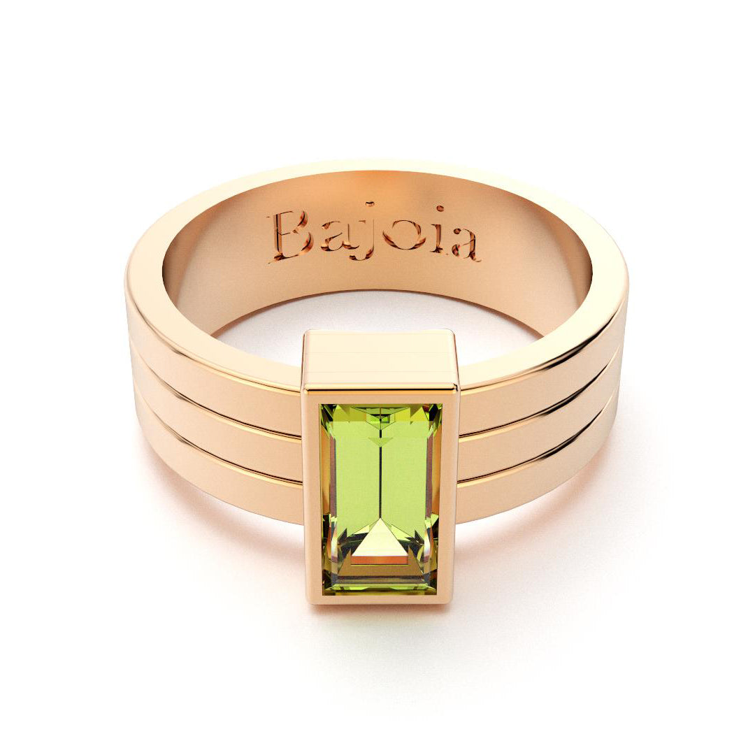 Bague Art Déco en or rose 18 carats et Péridot