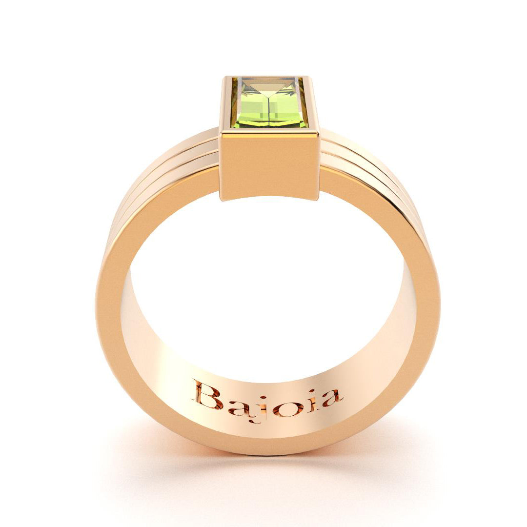 Bague Art Déco en or rose 18 carats et Péridot