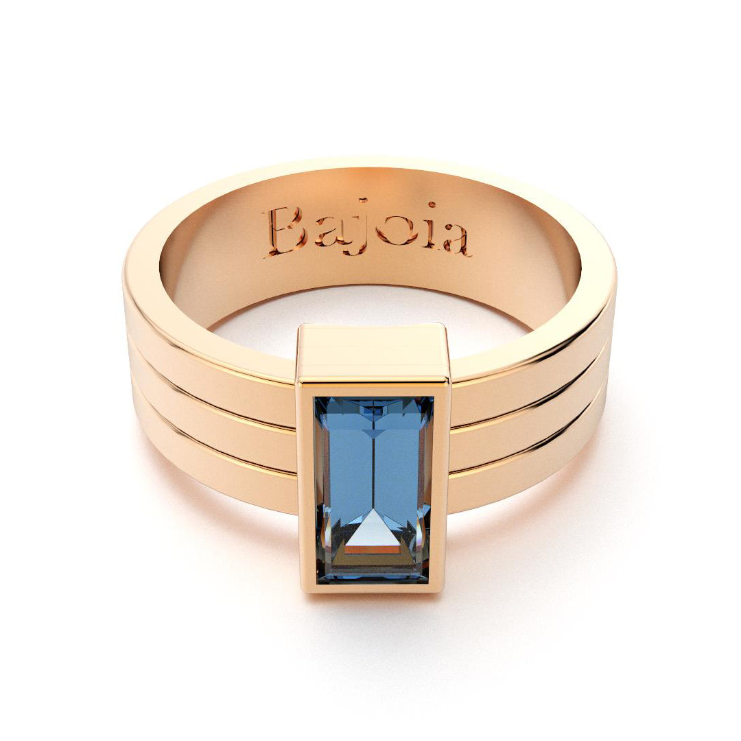 Bague Art Déco en or rose 18 carats et Topaze