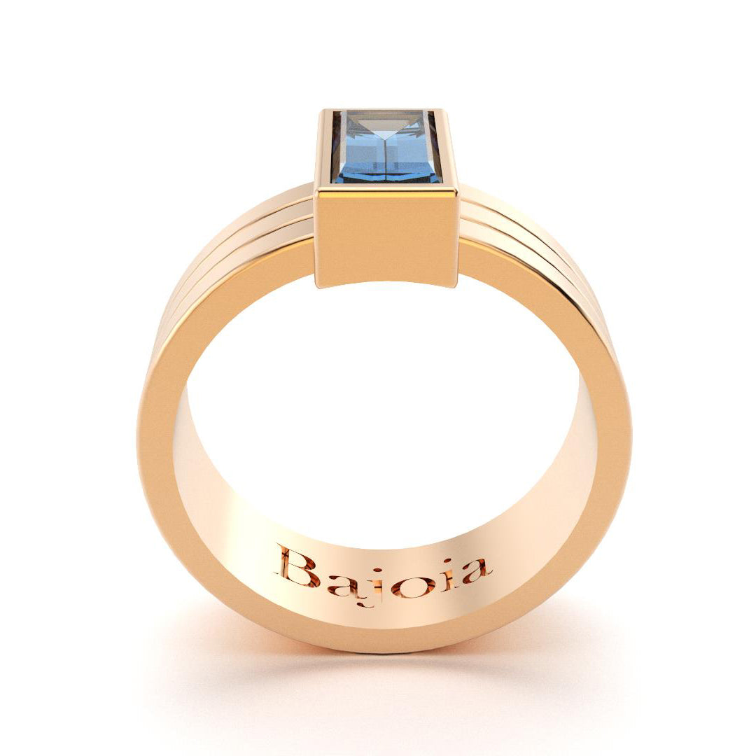 Bague Art Déco en or rose 18 carats et Topaze