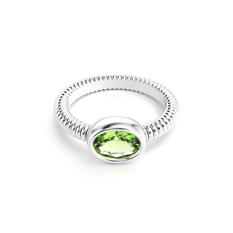 Bague bysance femme en argent avec pierre semi-précieuse peridot ovale