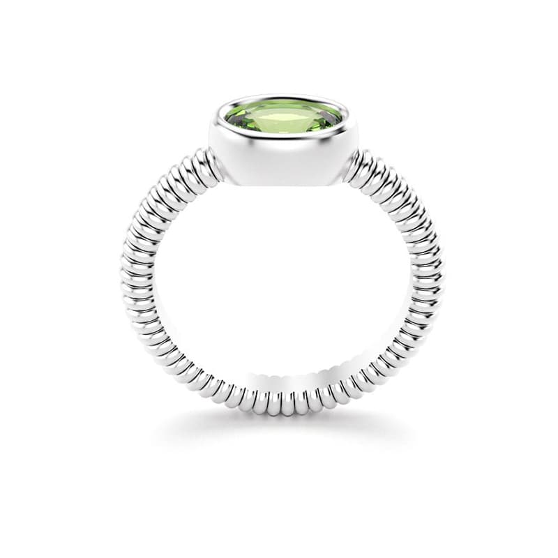 Bague bysance femme en argent avec pierre semi-précieuse peridot ovale