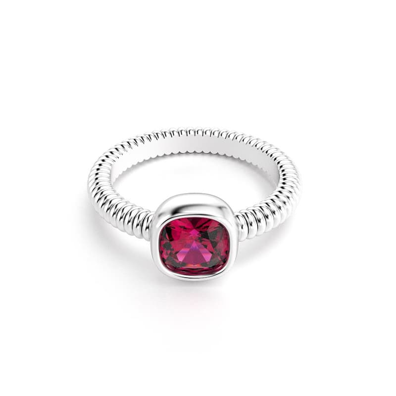 Bague femme argent pierre semi-précieuse Rhodolite taille coussin