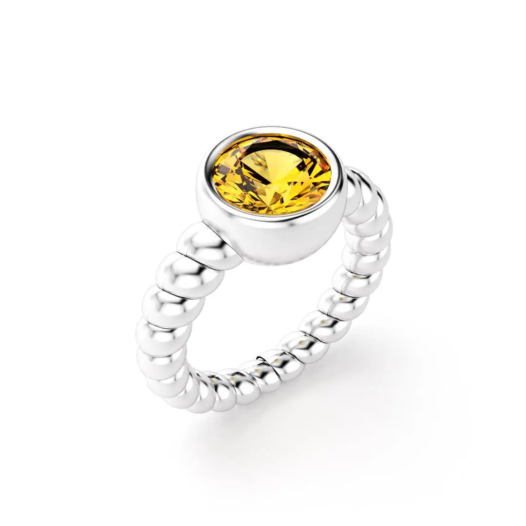 Bague indiscrète pour femme en argent et citrine