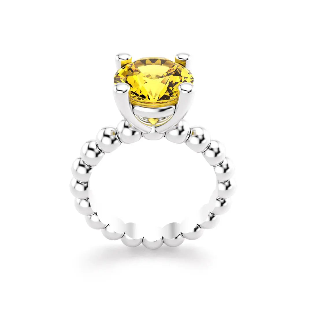 Bague indiscrète pour femme en argent et citrine