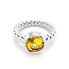 Bague indiscrète pour femme en argent et citrine