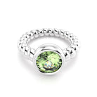 Bague indiscrète pour femme en argent et prasiolite