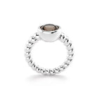 Bague indiscrète pour femme en argent et quartz fume