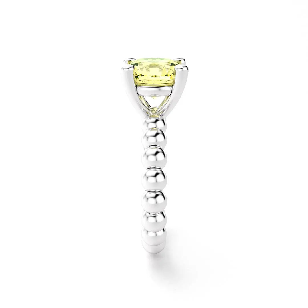 Bague indiscrète pour femme en argent et quartz lemon
