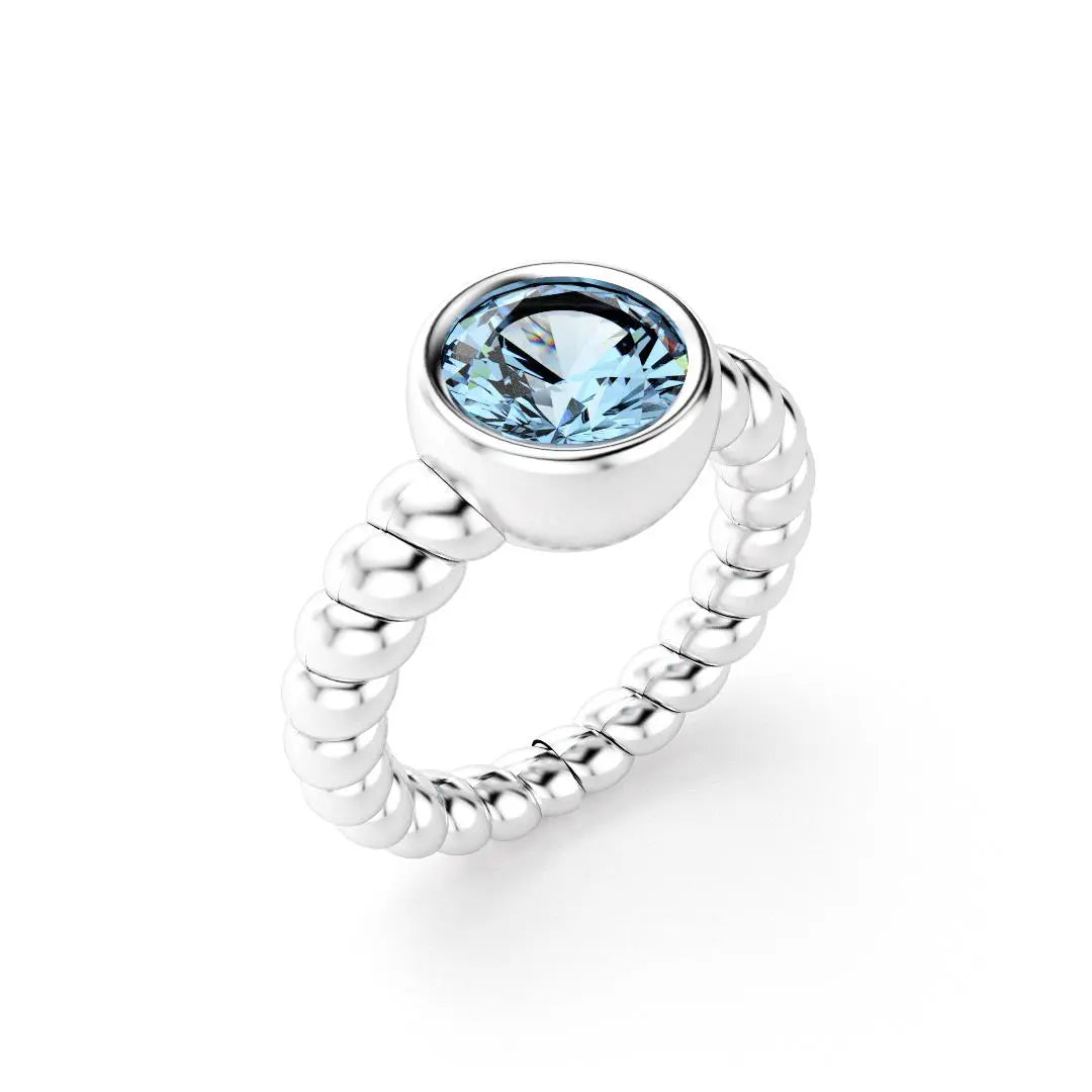 Bague indiscrète pour femme en argent et topaze