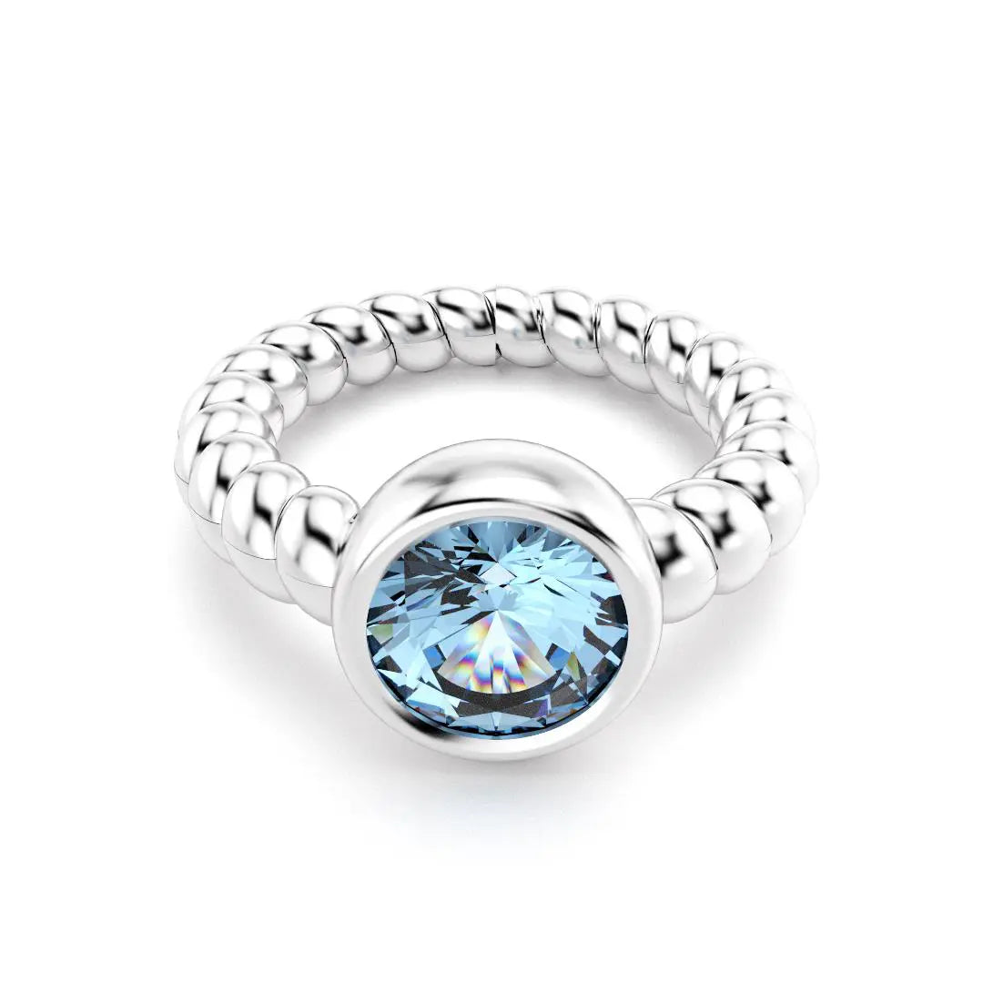 Bague indiscrète pour femme en argent et topaze